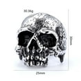 thumbnail image 2 of Heavy Punk Skull Rings For Men Real 14K White Gold Jewelry Motorcycle Biker Rings Skeleton Finger Band, 2 of 6