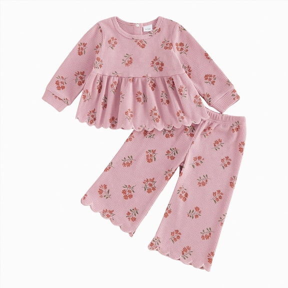 TOWED22 Little Girls Clothes 2Pcs Girls Outfits Pullover Sweatsuit Patchwork Striped Leggings Pants Set Fall Winter Clothes,Pink,2-3 Y