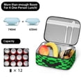 thumbnail image 5 of Green and Black Wavy Checkered Insulated Lunch Bag Teens,Bento School Lunch Bag for Teens for Work,Picnic or Travel 10.6x7.7x4.3 Inches,12 Can Capacity, 5 of 6