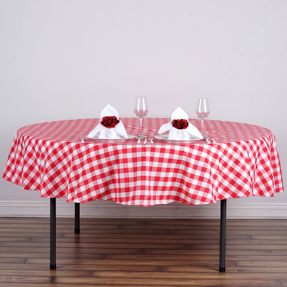 Efavormart Perfect Picnic Inspired Checkered 90" Round Polyester