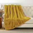 thumbnail image 4 of Home Soft Things Heavy Faux Fur Throw - Lemon Curry - 50" x 60", 4 of 10