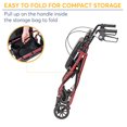 thumbnail image 4 of Drive Medical Aluminum Rollator Walker Fold Up and Removable Back Support, Padded Seat, 6" Wheels, Red, 4 of 7