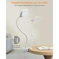 thumbnail image 3 of Glocusent 5W Clip on Light, 36LED Eye Caring Reading Light for Bed, 3 Colors & 5 Brightness Clip on Lamp with Adapter, Perfect Reading Light for Bed Lamp/Bunk Bed Light, 3 of 6