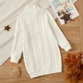 thumbnail image 2 of PatPat Kid Girl Cable Knit Textured Mock Neck Sweater Dress Size 5-12, 2 of 6