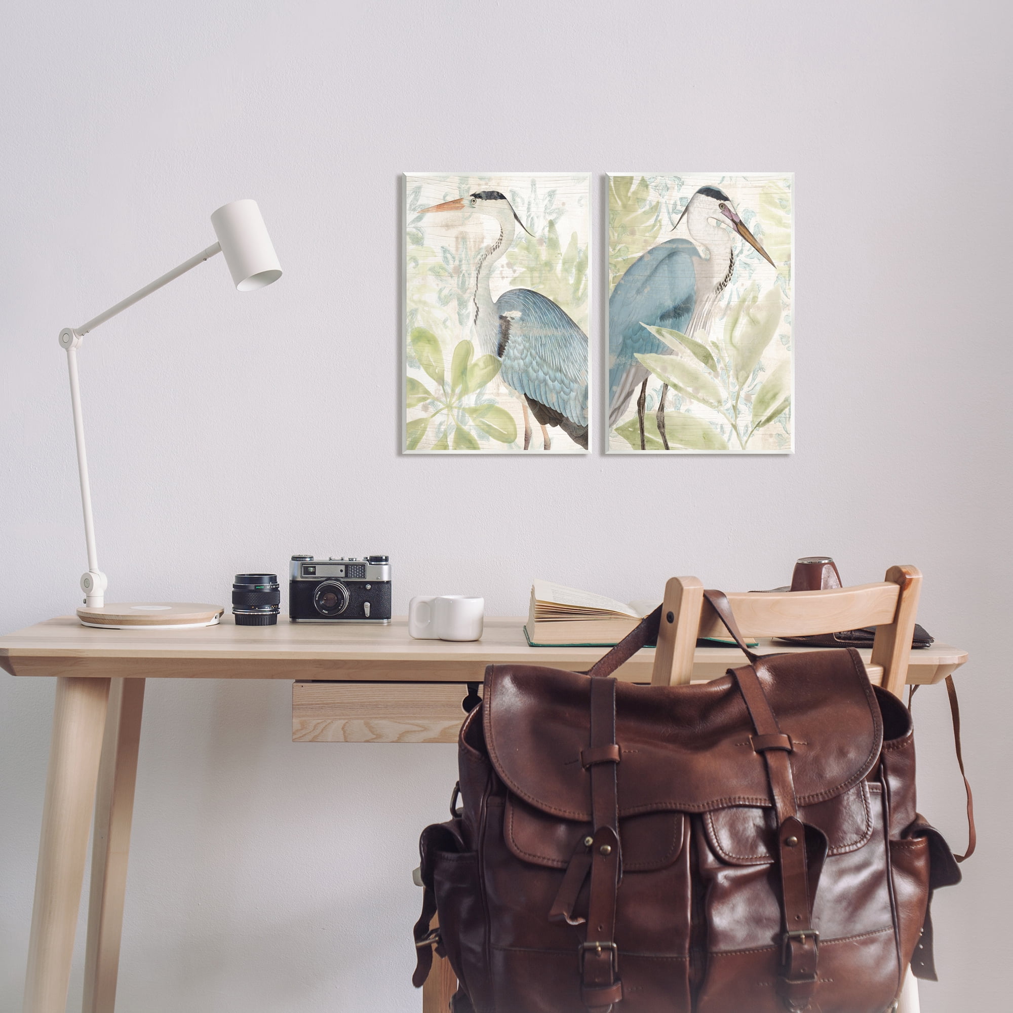 Stupell Industries Cranes & Tropical Plants Animals & Insects Painting Unframed Art Print Wall Art, 10 x 15