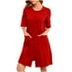 thumbnail image 2 of Camisón de invierno cálido para mujer, camisón de invierno con cremallera y bolsillos, manga 3/4, pijama holgado para mujer, 2 of 8
