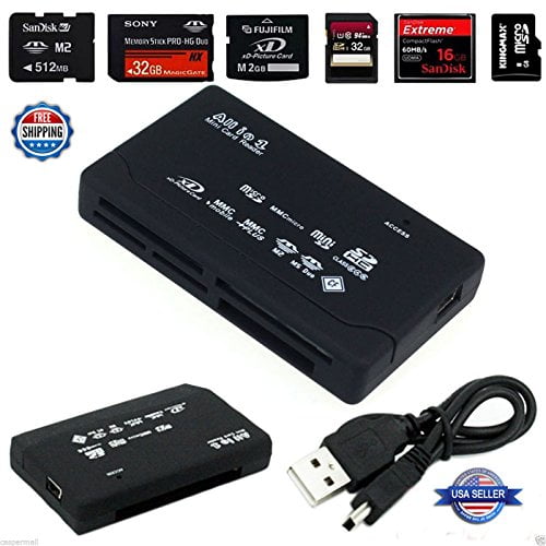 All In 1 Multi Memory Card Reader USB 2.0 Mini High Speed For SD MMC Stick SS812 