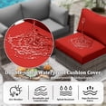 thumbnail image 4 of Kimunuk 8 Pcs Outdoor Cushion Covers for Patio Furniture, Washable Outdoor Cushion Slipcovers Replacement with Zipper for 3 Seat Rattan Sofa, Red, 4 of 7