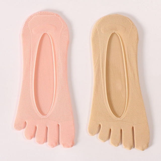 Calcetines de cinco dedos, calcetines de cinco dedos, calcetines de dedos del pie, calcetines invisibles de verano bajos, calcetines náuticos de boca poco profunda, calcetines de seda para mujer,