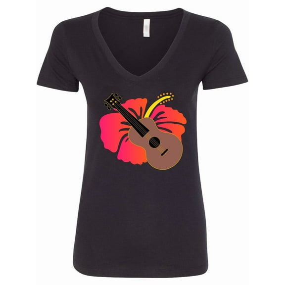Inktastic Ukulele Hawaiian Music Women's V-Neck T-Shirt