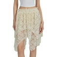 thumbnail image 1 of Women Y2k Lace Ruffle Pleated Mini Skirt Low Rise Half Slip Skirts Mesh Floral Layered Flowy Short Skirts, 1 of 1