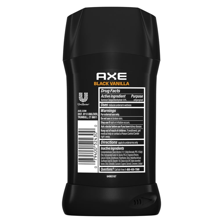 AXE Fine Fragrance Collection Antiperspirant Deodorant for Men Black Vanilla 72 Hour Sweat & Odor Protection, 2.6 oz