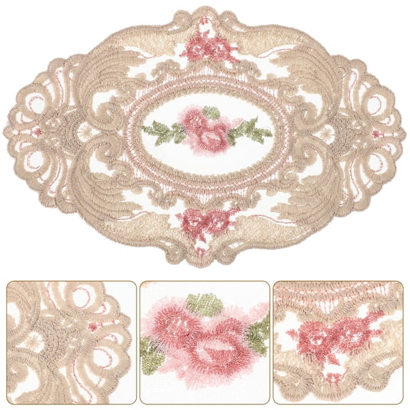 Masteelf  2 Pcs Tabletop Mat French Crochet Doilies Lace Placemat