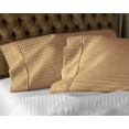 thumbnail image 2 of Pillow Cases Pack of 2 100% Egyptian Cotton , Soft and Luxury, Envelope Closure Bed Pillow Covers, Super Soft and Comfy 20" x 60" Inch - Taupe Stripe, 2 of 6