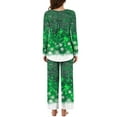thumbnail image 7 of Mifsaly Christmas Pajama Sets Women Xmas Snowflake Print Pjs Matching Outfits 3 Button Crewneck Long Sleeve Sleepwear Festival Bright Merry Nightwear High Waist Pant with Pockets Holiday Homewear, 7 of 7