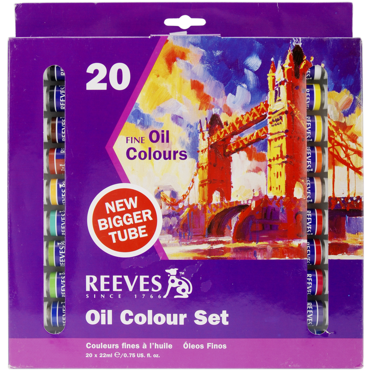 Reeves Oil Color Paint 22ml Tubes, Set of 20, Colour