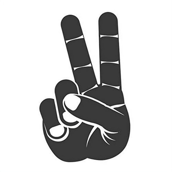 Whimsical Practicality's Peace Fingers Sign Edible Icing Image Cake Topper-1/4 Sheet or Larger