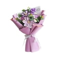 thumbnail image 3 of Ramo de flores de ganchillo de 45 cm, regalo de bendición eterna, decoración navideña artificial Púrpura, 3 of 9
