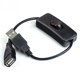 thumbnail image 5 of Cable USB de 28 cm (5 unidades, macho a hembra) con interruptor de encendido/apagado para lámpara USB, ventilador USB, línea de alimentación, color blanco., 5 of 8