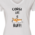 thumbnail image 4 of Inktastic Corgi Life is Rough Women's V-Neck T-Shirt, 4 of 5