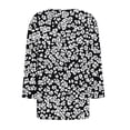 thumbnail image 4 of Cagogo Women's Summer Spring Tops Tee Shirts Under $5 Plus Size 3/4 Sleeves Asymmetrical Neck Button Tunics Vintage Floral Holiday Beach Blouses Clothes, 4 of 5
