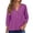 Purple&&100, variant on CONROSES Mothers Day Gift Women's 3/4 Sleeve T-Shirts V Neck Jacquard Loose Fit Summer Tee Blouses for Lady