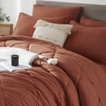 thumbnail image 3 of Davulos Twin Comforter Set Orange Bed in a Bag Twin Size 5 Pieces, Luxury Soft Bed Set for All Seasons, Bedding Set with Down Alternative Comforter, Sheets, Pillowcases & Shams, 3 of 7