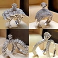 thumbnail image 2 of Conjunto de anillos elegantes para mujer, joyería de moda de compromiso de boda de Color plateado con anillo femenino de circonio Cubiz brillante completo Tan Jianjun unisex, 2 of 2