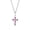 Sliver, variant on Birthstone Cross Necklace for Women Cubic Zirconia Pendant with Sparkle Christmas Birthday Gift for Mom Daughter Wife Choose Silver or Rose Gold