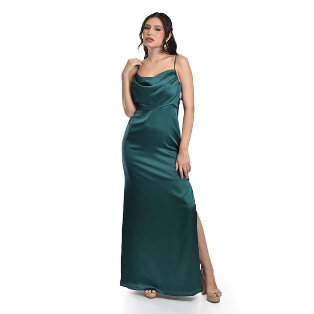 Vestido de escote drapeado Roman Fashion /Juvenil, 2005 (Verde botella) multicolor M