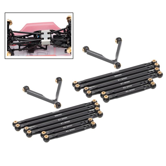 pieza 14 Varillaje de Varilla de Aluminio RC, Distancia entre Ejes de 133 Mm para Axial SCX24 AXI00001, Camión de Orugas, Coche, Piezas de Actualizació perfke Varillaje de varilla de aluminio