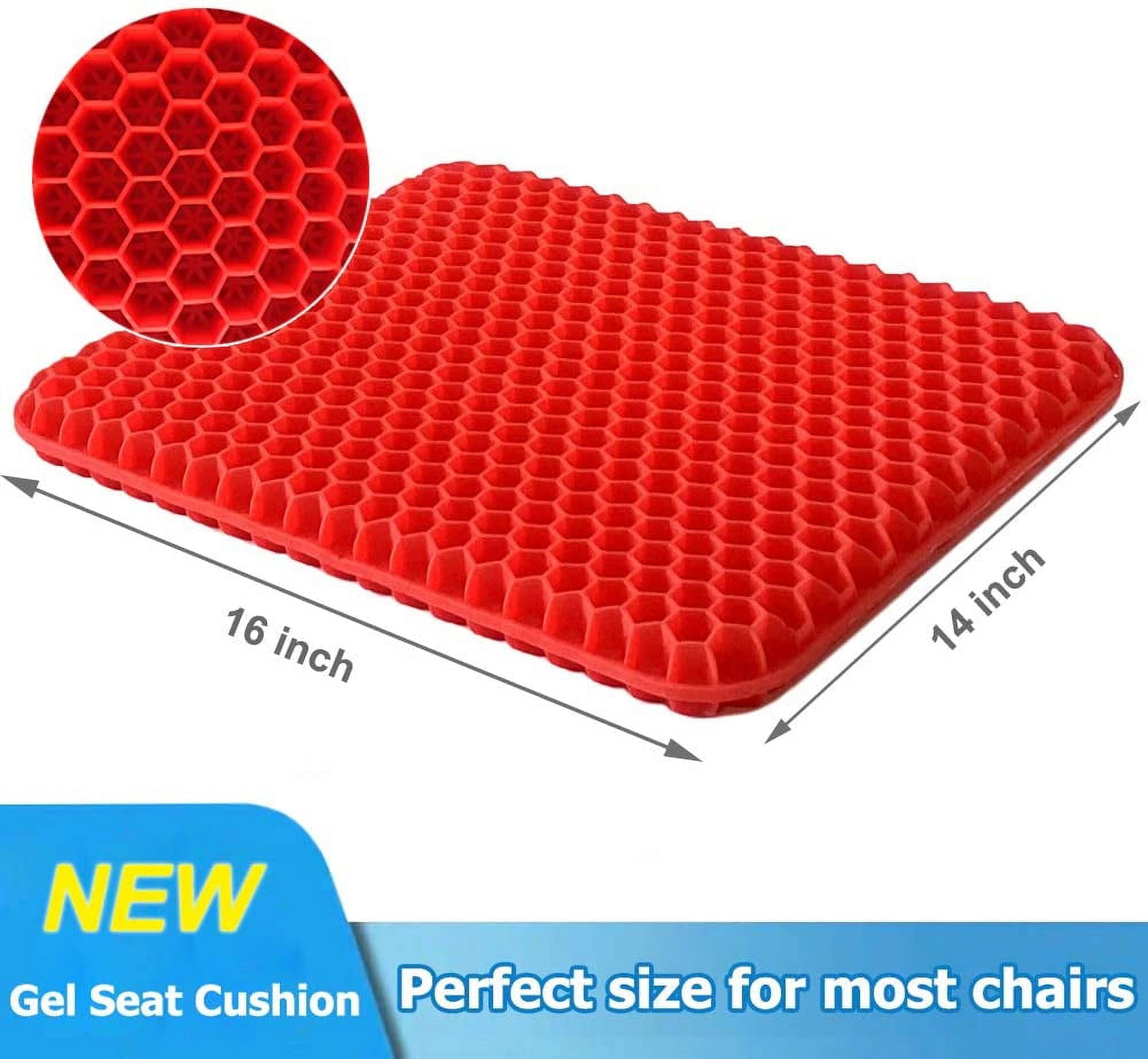 Large Gel Seat Cushion, Double Layer Egg Gel Cushion for Car Seat Office  Wheelchair Chair, Breathable Chair Pads Help in Relieving Pressure Pain