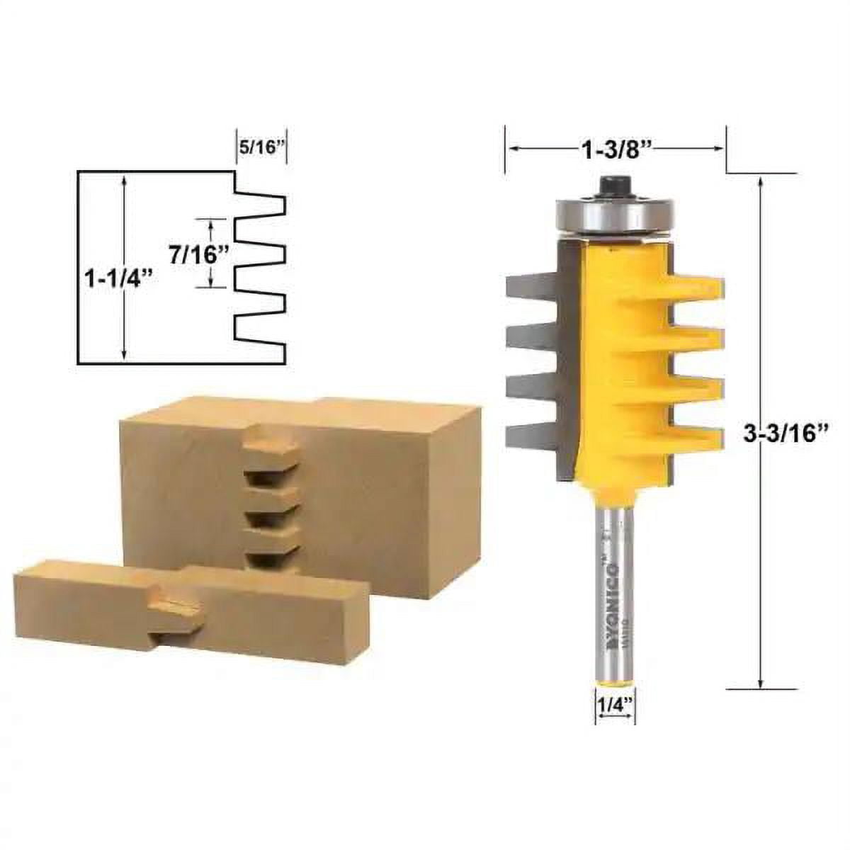 Reversible Finger Joint Glue Joint Router Bit - 1/4" Shank - Yonico 15131q
