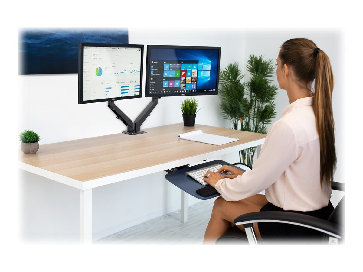 Mount-lt! Dual Monitor Desk Mount | Fits 17"-27" Computer Screens | Spring Arms | Ergonomic