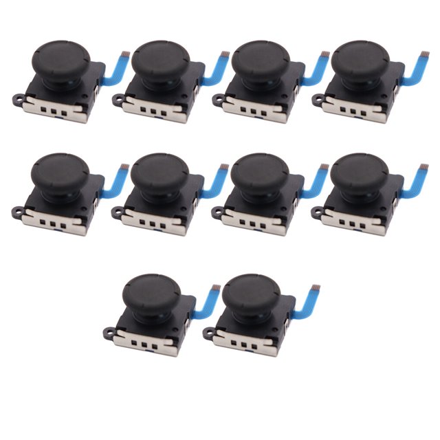 10Pcs Analog Joystick with Thumbstick Grips Sensor Parts Button Right Handle Joycon Controller Left Handle Joycon Controller Kit Professionals Black