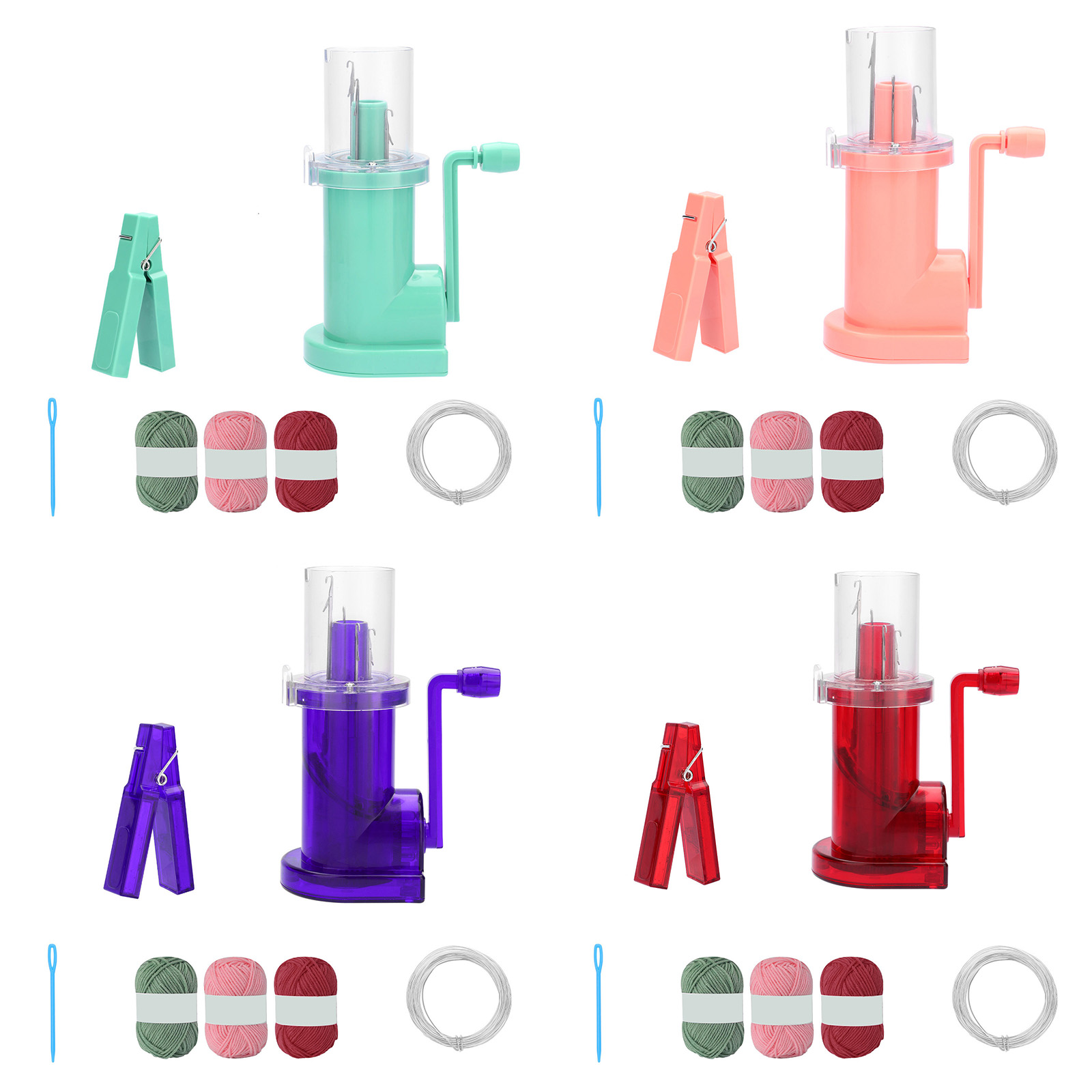 Household Hand Spool Hand Knitting Machine Craft Tool Needle Thread Tool Set for Weaving