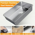 thumbnail image 6 of Rugerasy Stainless Steel Litter Box,Top Entry Kitty Litter Box for Big Cats,Enclosed Metal Boxes,High Sides with Lid CoveRed Extra Large Cat Boxes Pan Tray with Scroop,Gray, 6 of 7