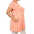 thumbnail image 3 of MOA COLLECTION Women's Plus Size Solid Casual Loose Fit Pocket Tunic Top Mini Dress/Made in USA, 3 of 5