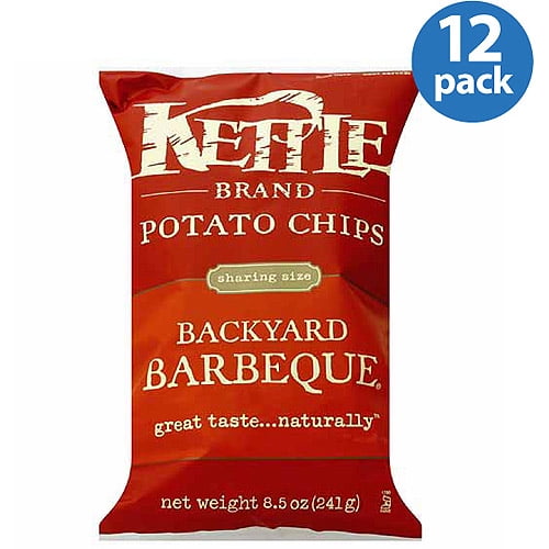 Kettle Brand Backyard Barbeque Potato Chips, 8.5 oz, (Pack of 12