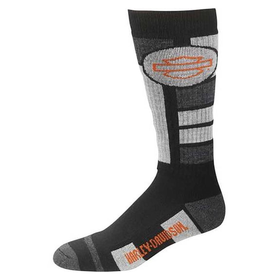 Harley-Davidson Men's Ultra Cushion Wool Riding Socks, Black D99210570-020, Harley Davidson