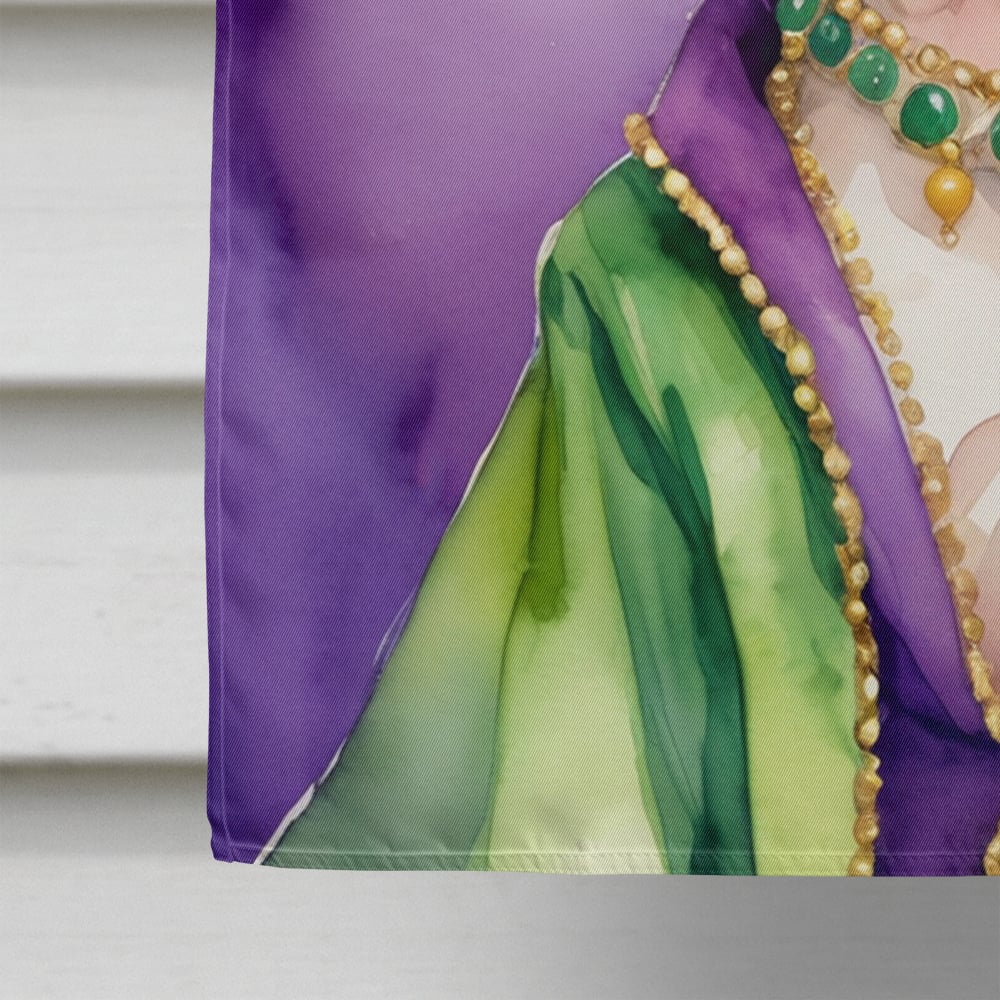 Chinese Crested King of Mardi Gras House Flag 28 in x 40 in
