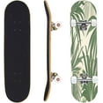 thumbnail image 5 of Skateboards for Beginners Floral seamless green bamboo palm leaves light brown pastel vintage 31"x8" Maple Double Kick Concave Boards Complete Skateboards Outdoor for Adults Youths Kids Teens Gifts, 5 of 5