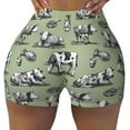thumbnail image 2 of Goofa Farm Cows Printed Workout Shorts Women Seamless Scrunch Butt Lifting High Waisted Gym Booty Shorts Elastic Workout Shorts-Large, 2 of 8