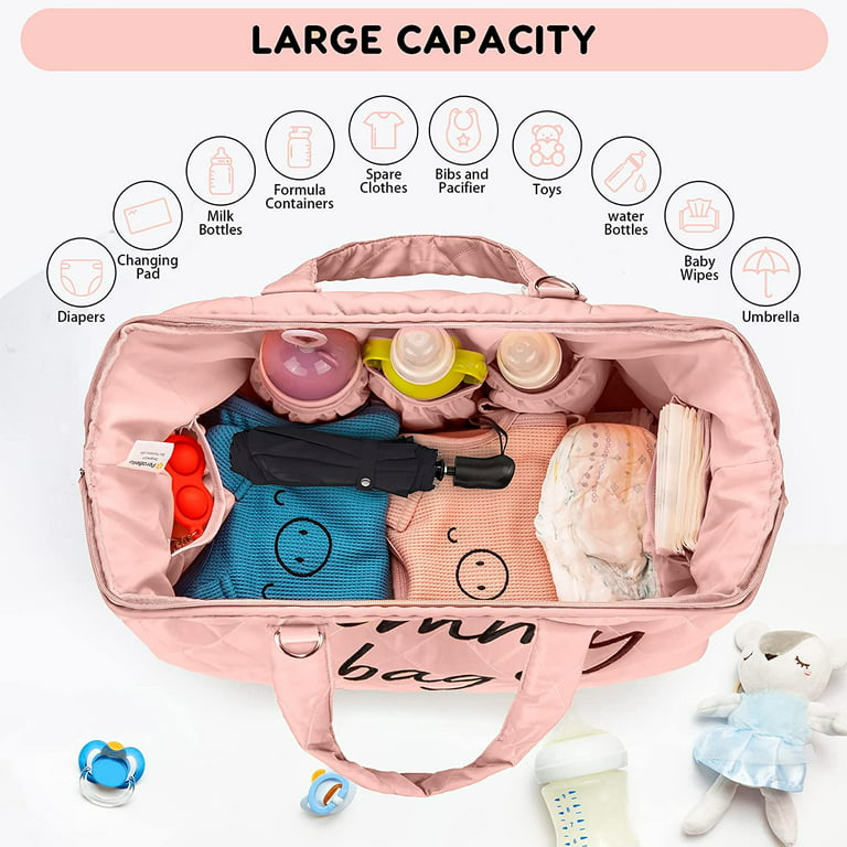 printe Diaper Bag Tote, Mommy Bag for Hospital, Large Capacity Waterproof  Baby Bag for Mom Travel, Hospital Bag for Labor and Delivery with Baby