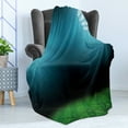 thumbnail image 4 of Digital Soft Flannel Fleece Blanket, Night at Stadium with Reflections on Grass Champion Show Performance Image, Cozy Plush for Indoor and Outdoor Use, 60" x 80", Forest Green Teal, by Ambesonne, 4 of 5