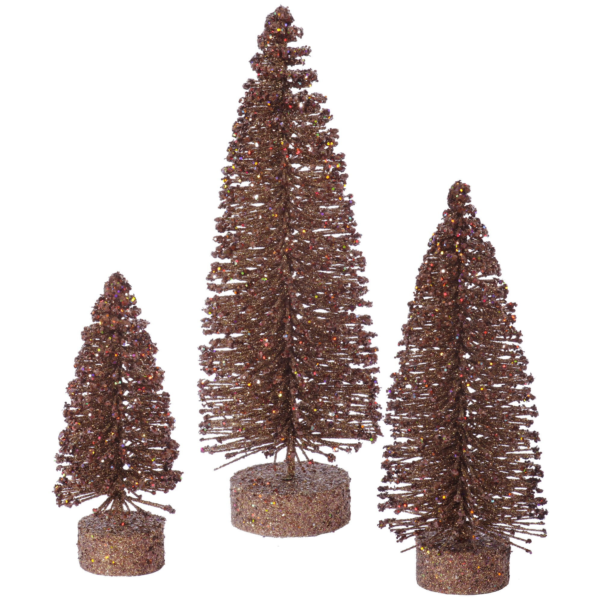 Vickerman 5"/7"/9" Mocha Glitter Oval Artificial Christmas Tree, Unlit