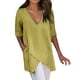 thumbnail image 2 of Blusa de verano Fnochy para mujer, de poliéster, de color liso, informal, sin tirantes, 2 of 6