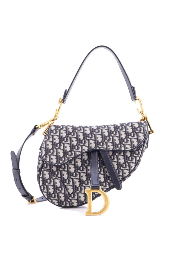 Pre-Owned Saddle Handbag with Strap Oblique Canvas Medium By Rebag