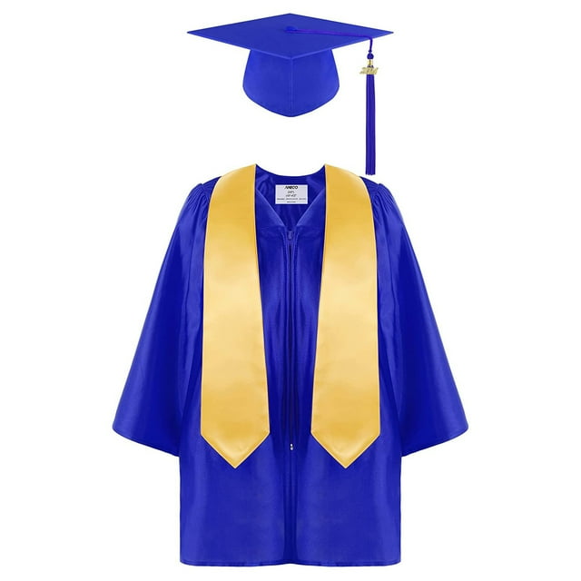 MIASHUI Kindergarten Graduation Cap and Gown for Kids Preschool Toddler Child,Blue,2-3 Years