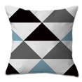 thumbnail image 2 of Juego de 4 fundas de cojín decorativas para sofá, dormitorio, sofá, silla, coche, cama y jardín, 45 x 45 cm (geometría azul), 2 of 5
